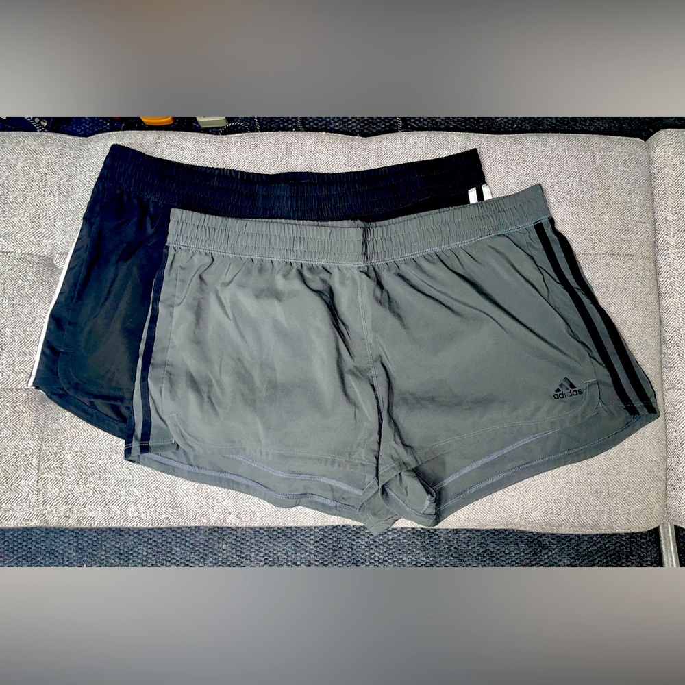 Adidas Dual-Tone Gray and Black Shorts 2 pairs